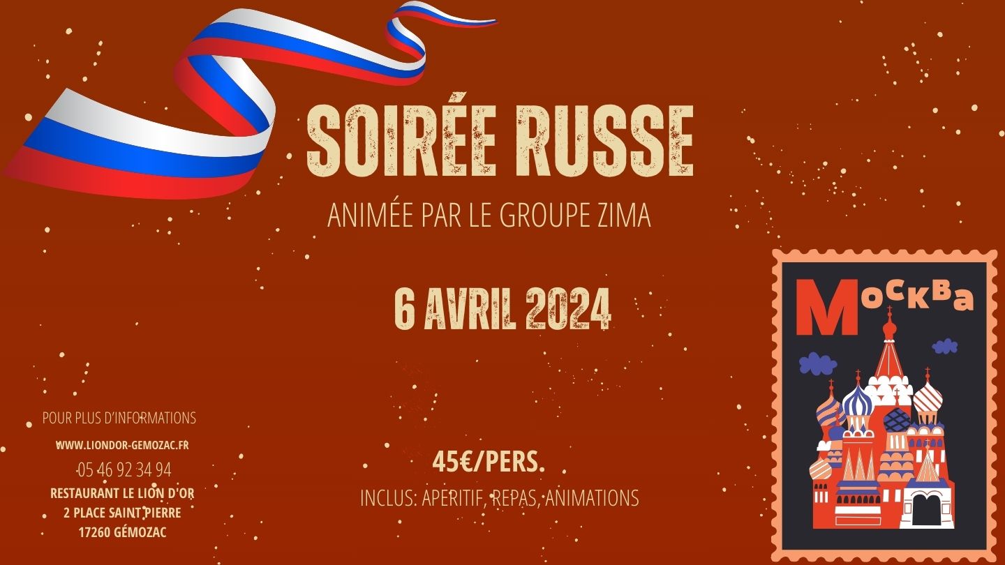 Soirée russe animée par le groupe Zima.